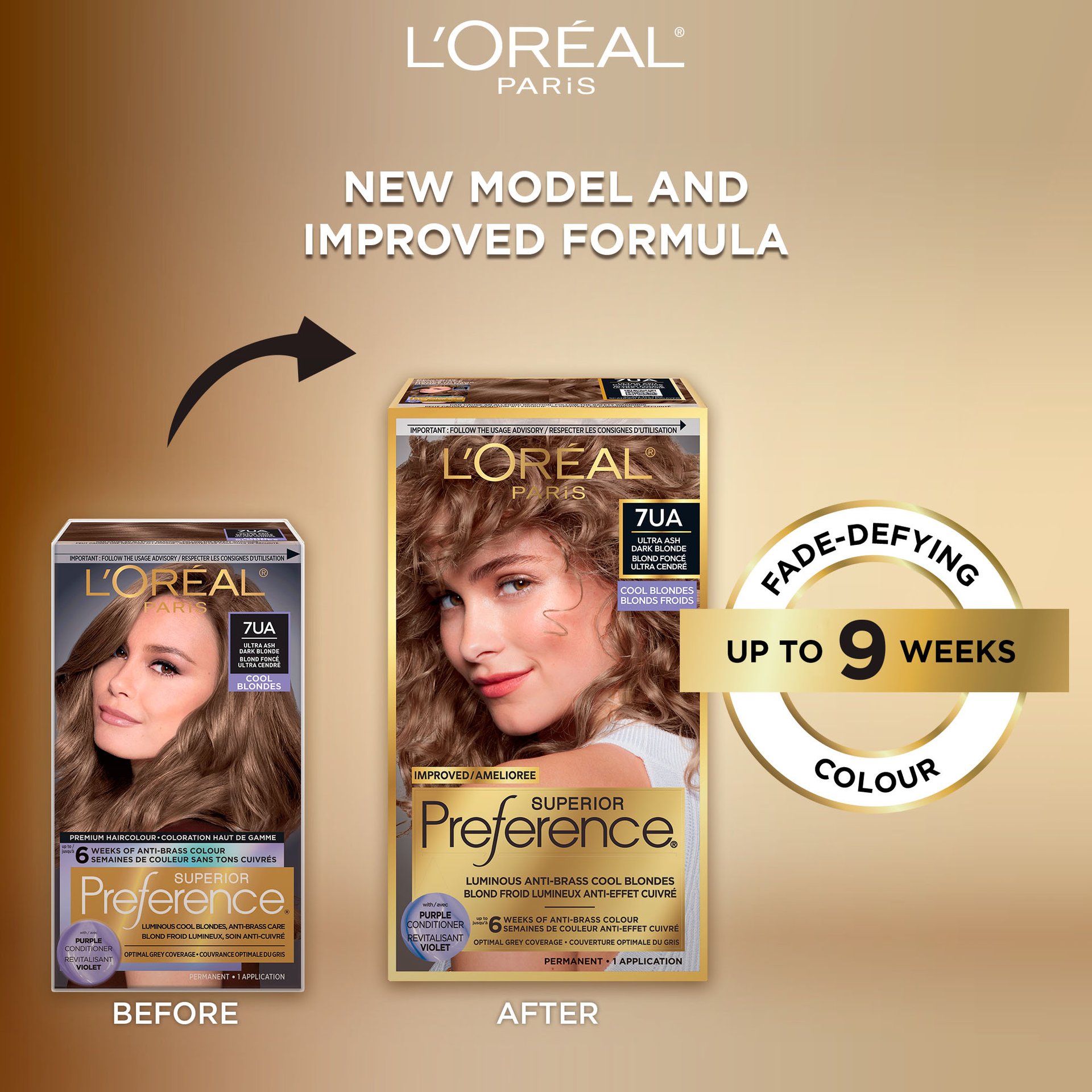 Old and new packaging of Superior Preference showcasing the new and improved formula